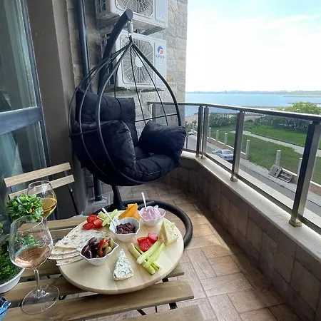 Brand New First Line Sea View 1 Bedroom Daire Burgaz